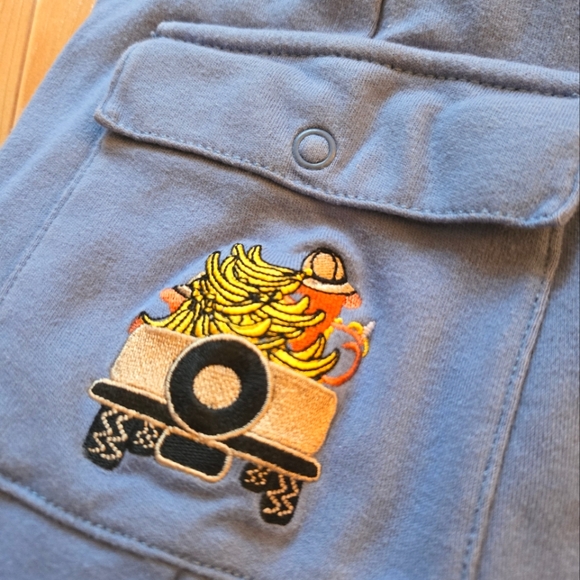 Vintage 1990s Y2K Gymboree monkey Let's Go Bananas blue shorts romper - Picture 4 of 5